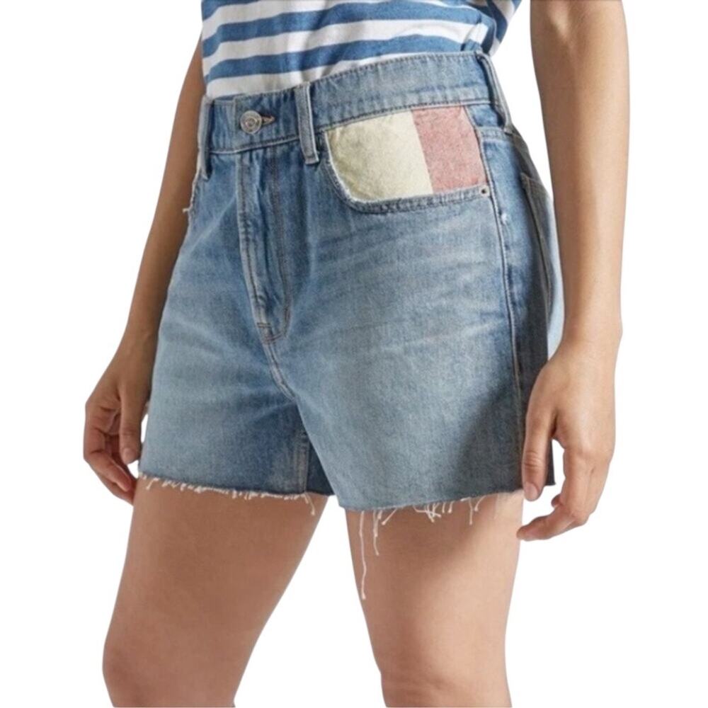Current/Elliot The Aficionado Contrast Pocket Denim JeanShorts Size 26